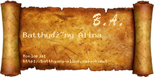 Batthyány Alina névjegykártya